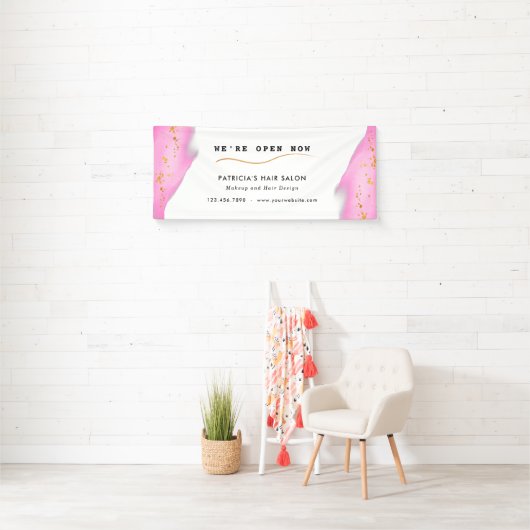 Elegant Blush Pink en Gold Glitter Spandoek (Insitu)