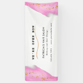 Elegant Blush Pink en Gold Glitter Spandoek (Verticaal)