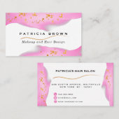 Elegant Blush Pink en Gold Glitter Visitekaartje (Voorkant / Achterkant)