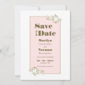 Elegant Blush Pink en Gold Simple Wedding Save The Date (Voorkant)