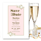 Elegant Blush Pink en Gold Simple Wedding Save The Date