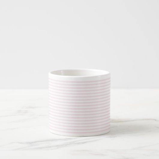 Elegant Blush Pink en White Stripes Espresso Kop (Voorkant)