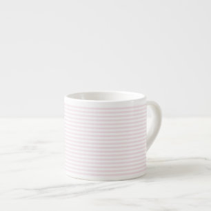 Elegant Blush Pink en White Stripes Espresso Kop