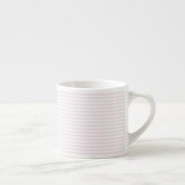 Elegant Blush Pink en White Stripes Espresso Kop (Rechts)