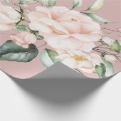 Elegant Blush Pink Eucalyptus Greenery Mauve Cadeaupapier (Hoek)