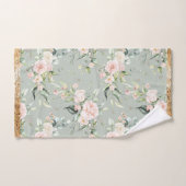Elegant Blush Pink Eucalyptus Sage Green Gold Bad Handdoek (Handdoek)