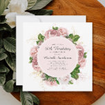 Elegant  Blush Pink Floral 30th Birthday Kaart<br><div class="desc">Elegant modern botanisch/tuinachtig blush roze waterverf  floral (roos) en geverfde groene bladeren op vierkant witte uitnodiging voor de 30e verjaardag. Tekst,  lettertype,  tekengrootte en kleur zijn volledig aanpasbaar,  zodat deze kaart volledig aan uw behoeften kan worden aangepast.</div>