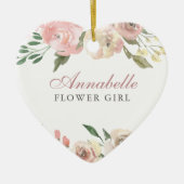 Elegant Blush Pink Floral - Aangepaste Bloemenmeis Keramisch Ornament (Voorkant)