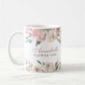 Elegant Blush Pink Floral - Aangepaste Bloemenmeis Koffiemok (Links)