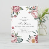 Elegant Blush Pink Floral Bachelorette Party Kaart (Staand voorkant)