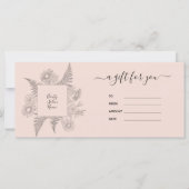 Elegant Blush Pink Floral Beauty Gift Certificate (Voorkant)