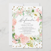 Elegant Blush Pink Floral Bevestiging Kaart (Voorkant)