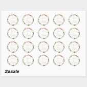 Elegant Blush Pink Floral Birthday Party Ronde Sticker (Vel)