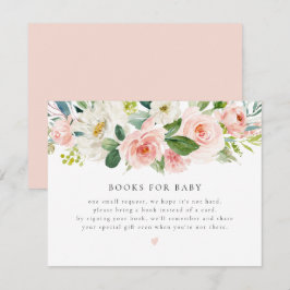Elegant Blush Pink Floral Boeken voor Baby Kaart