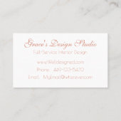 Elegant Blush Pink Floral Border Visitekaartje (Achterkant)