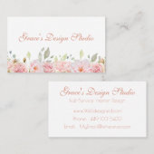 Elegant Blush Pink Floral Border Visitekaartje (Voorkant / Achterkant)