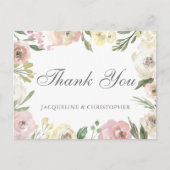 Elegant Blush Pink Floral Border Weddenschap Harte Briefkaart (Voorkant)