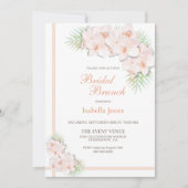 Elegant Blush Pink Floral Bridal Brunch Kaart (Voorkant)