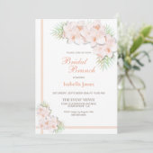 Elegant Blush Pink Floral Bridal Brunch Kaart (Staand voorkant)