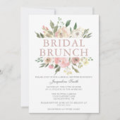 Elegant Blush Pink Floral Bridal Brunch Shower Kaart (Voorkant)