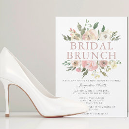 Elegant Blush Pink Floral Bridal Brunch Shower Magnetische Uitnodiging