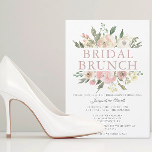 Elegant Blush Pink Floral Bridal Brunch Shower Magnetische Uitnodiging
