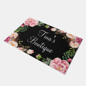Elegant Blush Pink Floral Business Welcome Doormat Deurmat (Schuin)