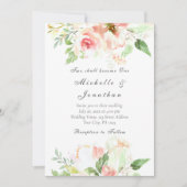 Elegant Blush Pink Floral Christelijk bruiloft Kaart (Voorkant)