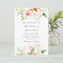 Elegant Blush Pink Floral Christelijk bruiloft