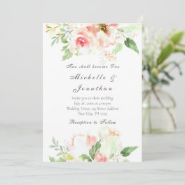 Elegant Blush Pink Floral Christelijk bruiloft Kaart