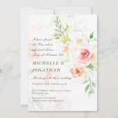 Elegant Blush Pink Floral Christelijk bruiloft Kaart (Voorkant)
