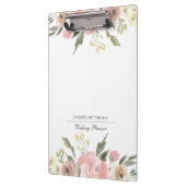 Elegant Blush Pink Floral Custom Wedding Planner Klembord (Links)