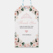 Elegant Blush Pink Floral Dank je Labels Cadeaulabel (Voorkant)