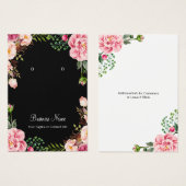 Elegant Blush Pink Floral Earing Display Cards Visitekaartje (Voorkant /achterkant)
