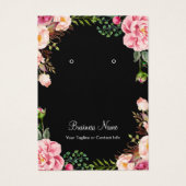 Elegant Blush Pink Floral Earing Display Cards Visitekaartje (Voorkant)