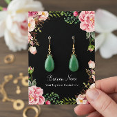Elegant Blush Pink Floral Earing Display Cards Visitekaartje