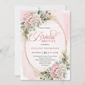 Elegant Blush Pink Floral Eucalyptus Bridal Shower Kaart (Voorkant)