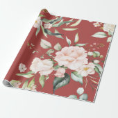 Elegant Blush Pink Floral Eucalyptus Gift Cadeaupapier (Uitgerold)