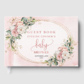 Elegant Blush Pink Floral Eucalyptus Guest Book Gastenboek (Voorkant)