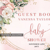 Elegant Blush Pink Floral Eucalyptus Guest Book Gastenboek