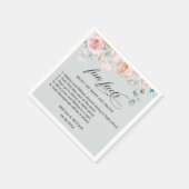 Elegant Blush Pink Floral Facts Weddenschap Servet (Hoek)