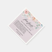 Elegant Blush Pink Floral Facts Weddenschap Servet (Hoek)