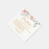 Elegant Blush Pink Floral Facts Weddenschap Servet (Hoek)