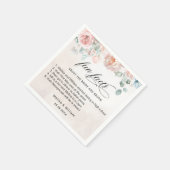 Elegant Blush Pink Floral Facts Weddenschap Servet (Hoek)