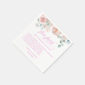 Elegant Blush Pink Floral Facts Weddenschap Servet (Hoek)
