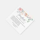 Elegant Blush Pink Floral Facts Weddenschap Servet (Hoek)
