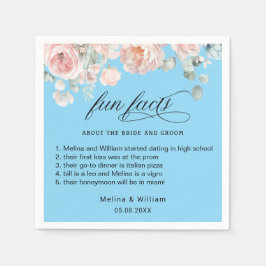 Elegant Blush Pink Floral Facts Weddenschap Servet