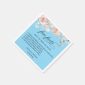 Elegant Blush Pink Floral Facts Weddenschap Servet (Hoek)