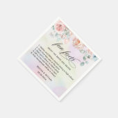 Elegant Blush Pink Floral Facts Weddenschap Servet (Hoek)