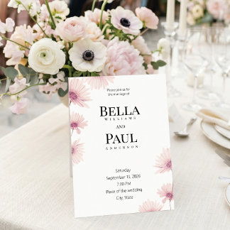 Elegant Blush Pink Floral Fine Art Wedding Kaart